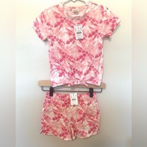 NWT Crewcuts Pink & White Tie Dye Girls Set